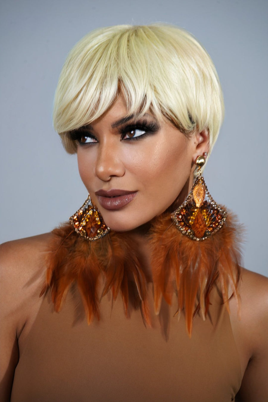 Creeper Queen Faux Feathers Earrings