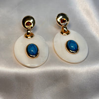 Exc Modern White Earrings