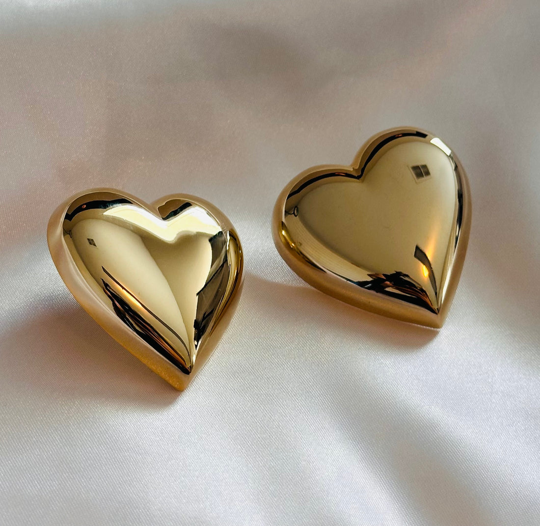 Exc Chunky Heart Earrings Size L