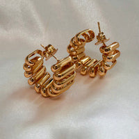 Twist Golden Hoops Size M