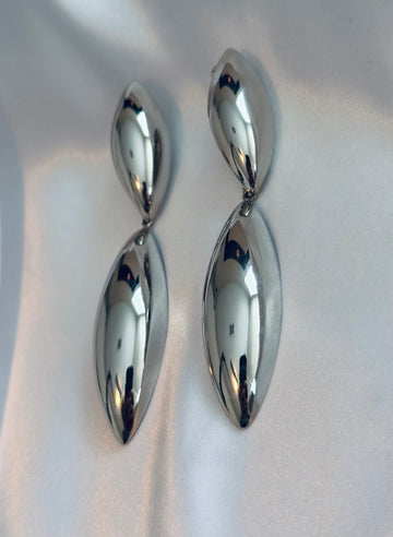 Exc Silver Chunky Clip on Earrings Size L