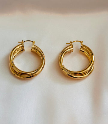 Exc Twist Chunky Hoops Size M