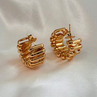 Twist Golden Hoops Size M